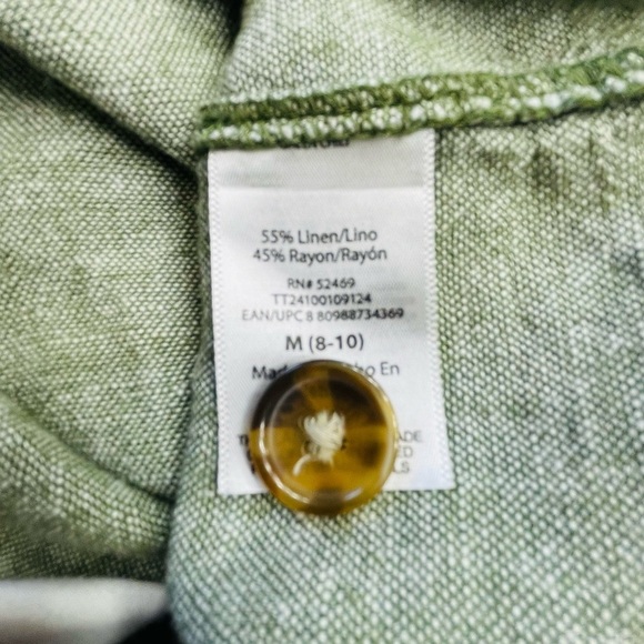 Time and Tru Gray Linen Button-Front Dress | Women’s Medium - Picture 12 of 13